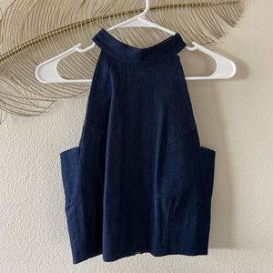 JOA denim halter top